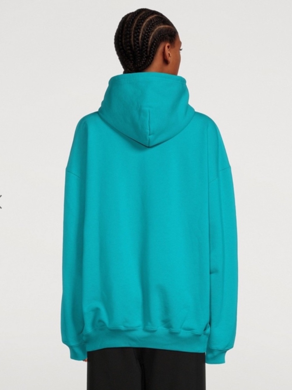 Balenciaga Hoodie Embroidered Logo Hooded Sweatshirt Aqua BB CORP❤️ - Picture 2 of 11